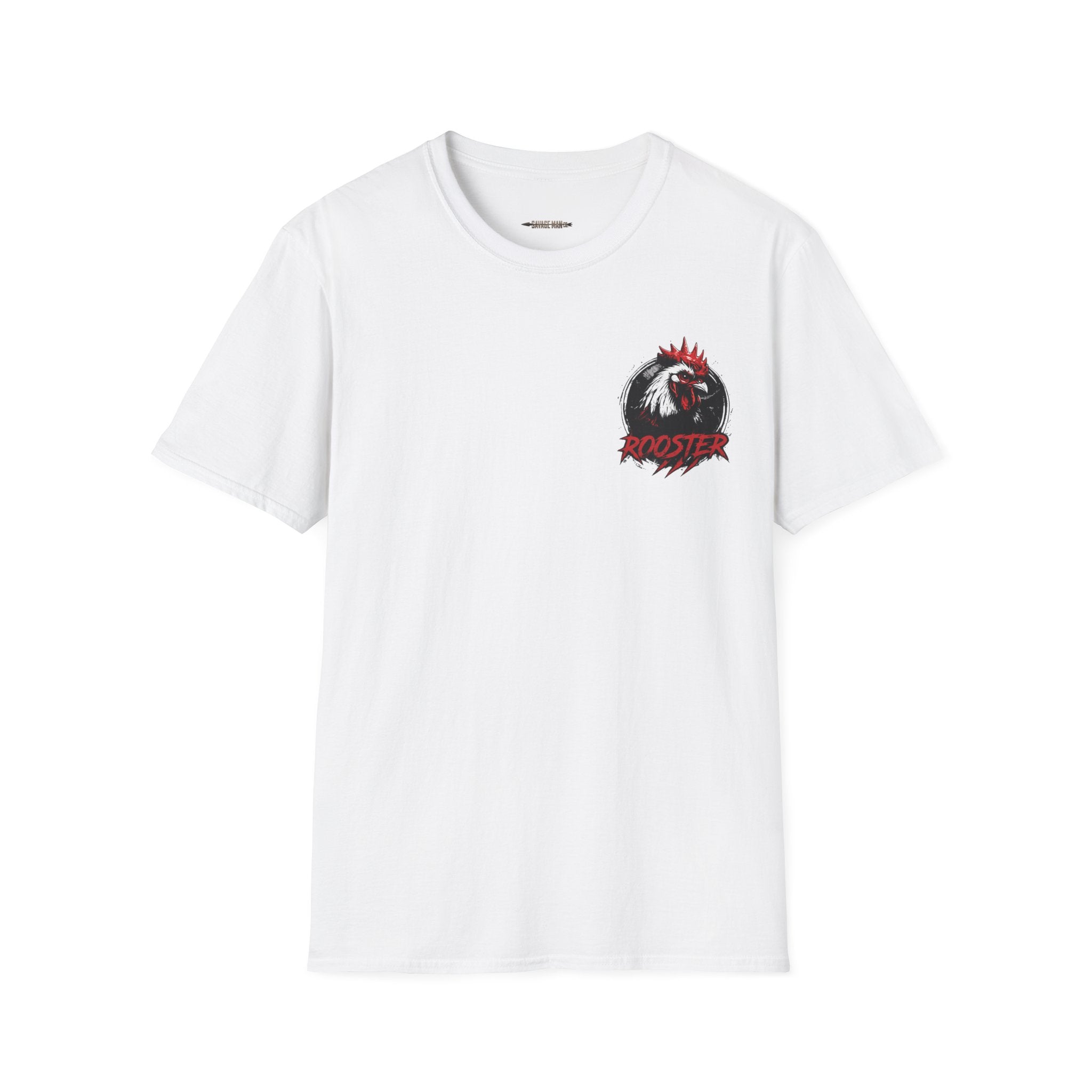 Rooster Graphic T-Shirt — Bold Red Rooster Chest Logo, Farm & Rustic Casual Tee