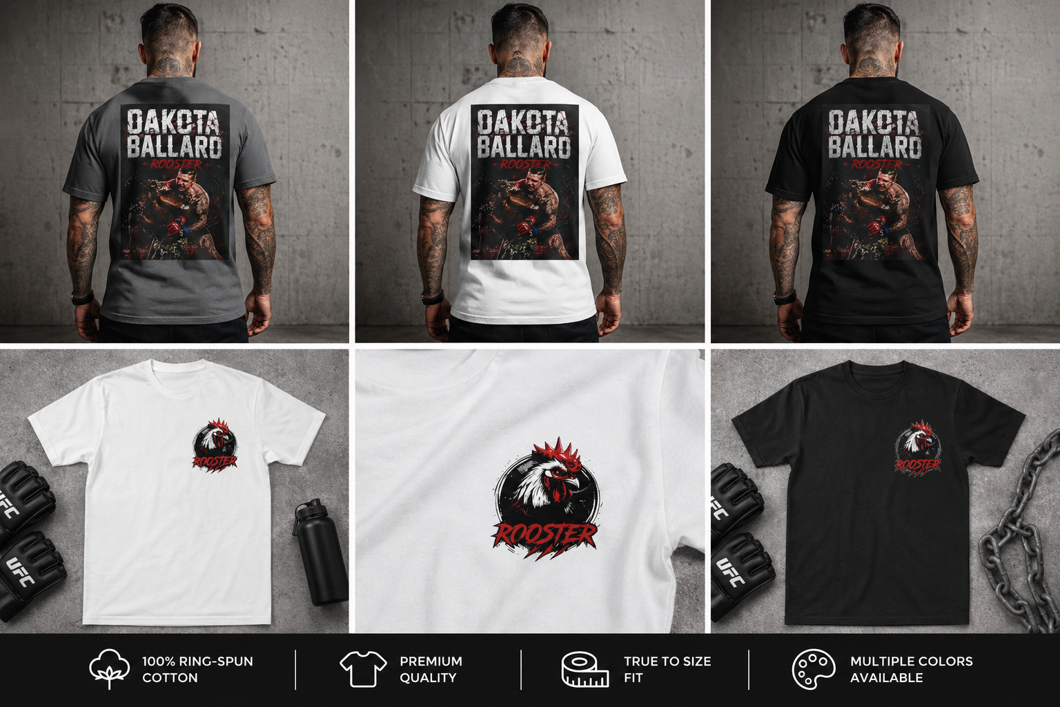 Rooster Graphic T-Shirt — Bold Red Rooster Chest Logo, Farm & Rustic Casual Tee